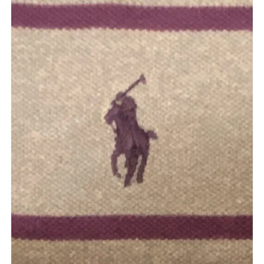 Polo Ralph Lauren Men’s L Green/Purple Striped Polo Short Sleeve Embroidered